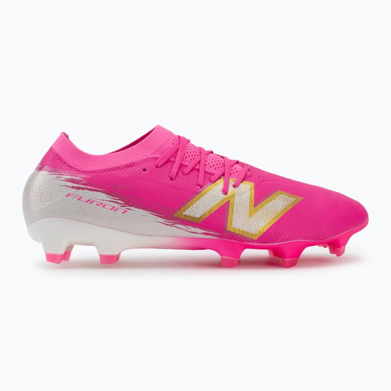 Scarpe da calcio New Balance Furon Pro V8 FG pink heat/sea salt/gold metallic 2