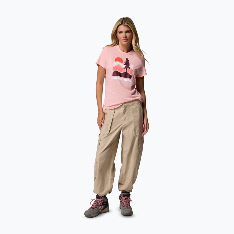T-shirt da trekking da donna Columbia Ruby Springs Graphic Fitted pink sand/get hiked 2