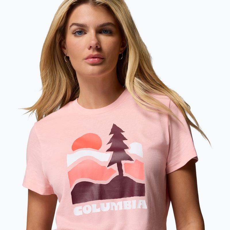 T-shirt da trekking da donna Columbia Ruby Springs Graphic Fitted pink sand/get hiked 5