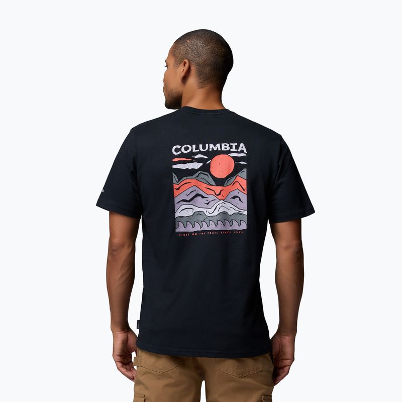 T-shirt da trekking uomo Columbia Explorers Canyon Back black/peaks and waves 3