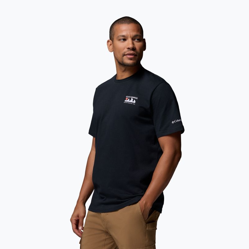 T-shirt da trekking uomo Columbia Explorers Canyon Back black/peaks and waves 4