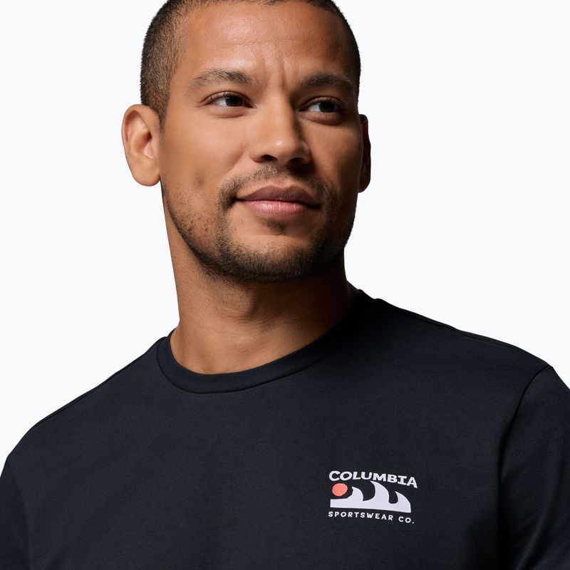 T-shirt da trekking uomo Columbia Explorers Canyon Back black/peaks and waves 5
