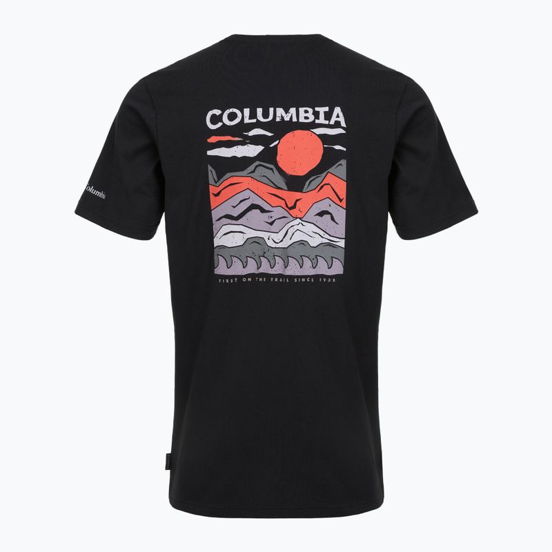 T-shirt da trekking uomo Columbia Explorers Canyon Back black/peaks and waves 2