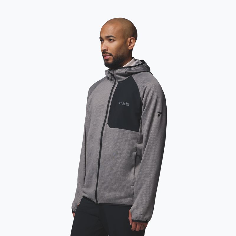Felpa uomo Columbia Triple Canyon Grid Fleece Hooded Full Zip II city grey/black 4
