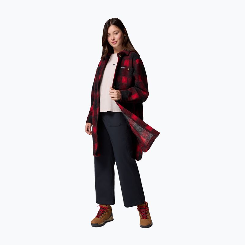 Camicia da donna Columbia Wildbest Venture Long Fleece Coat mountain red blurred ombre 2