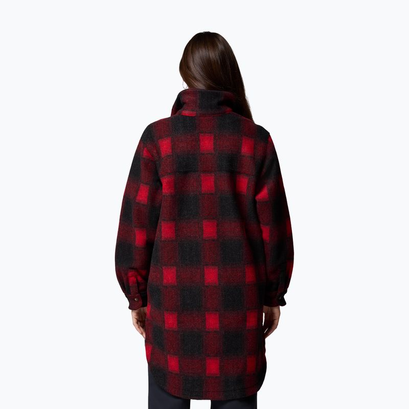 Camicia da donna Columbia Wildbest Venture Long Fleece Coat mountain red blurred ombre 3