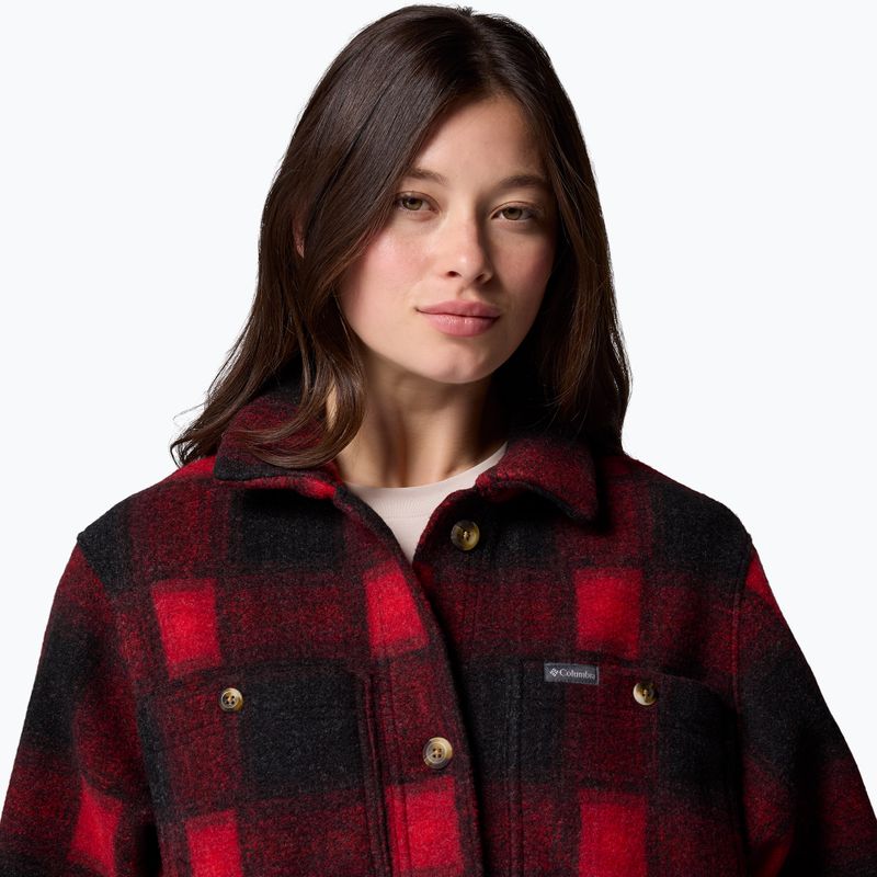 Camicia da donna Columbia Wildbest Venture Long Fleece Coat mountain red blurred ombre 5