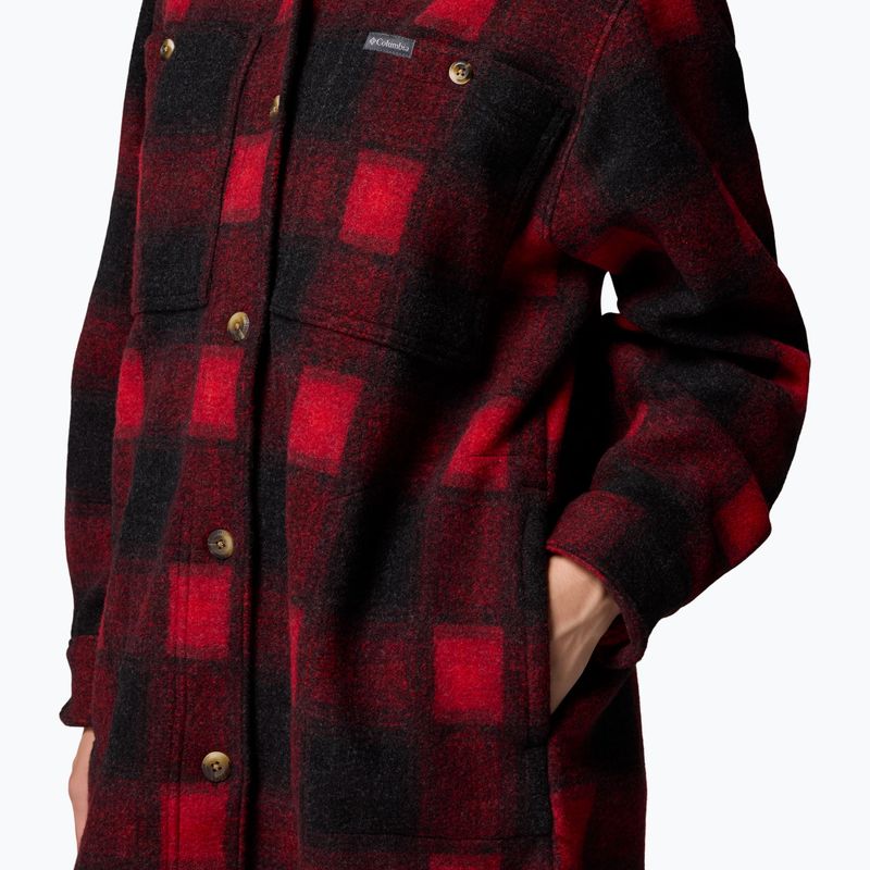 Camicia da donna Columbia Wildbest Venture Long Fleece Coat mountain red blurred ombre 6