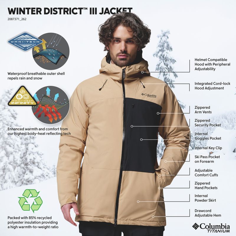 Giacca da sci uomo Columbia Winter District III canoe/black 15