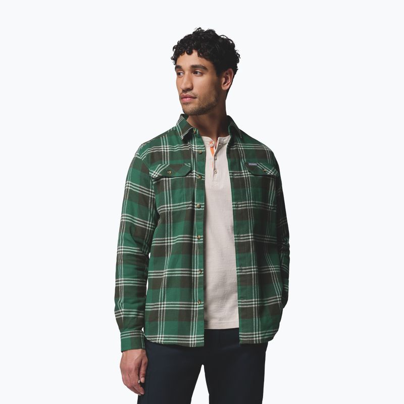 Camicia da uomo Columbia Flare Gun Stretch Flannel Rain Forest Trails Edge Plaid 5
