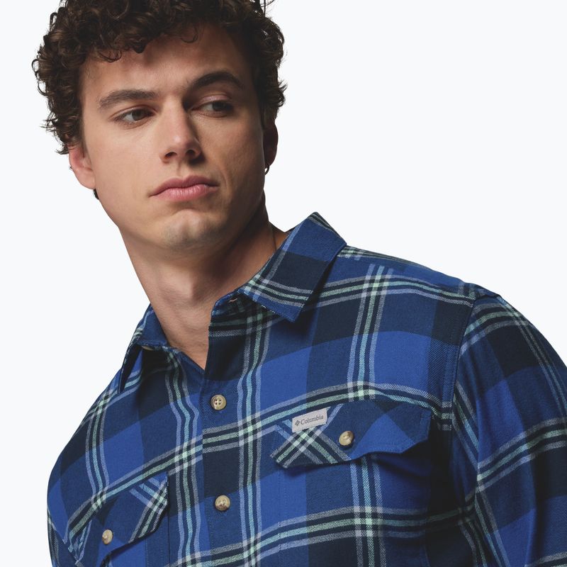Camicia da uomo Columbia Flare Gun Stretch Flannel Mtn Blue Trails Edge Plaid 6