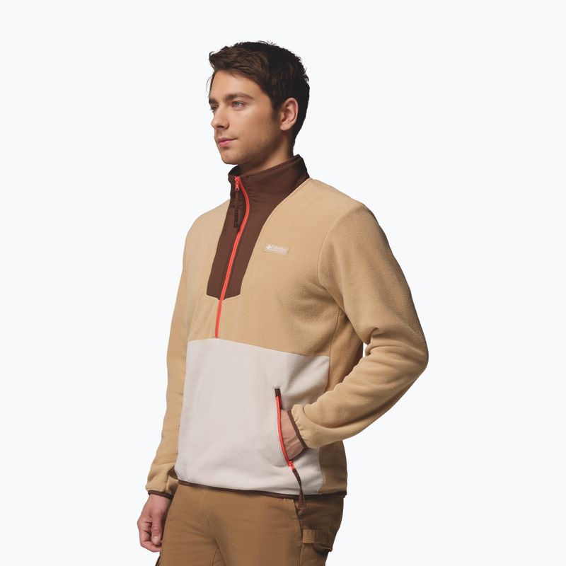 Felpa uomo Columbia Sequoia Grove Half Zip Fleece canoe/dark stone/tobacco 4