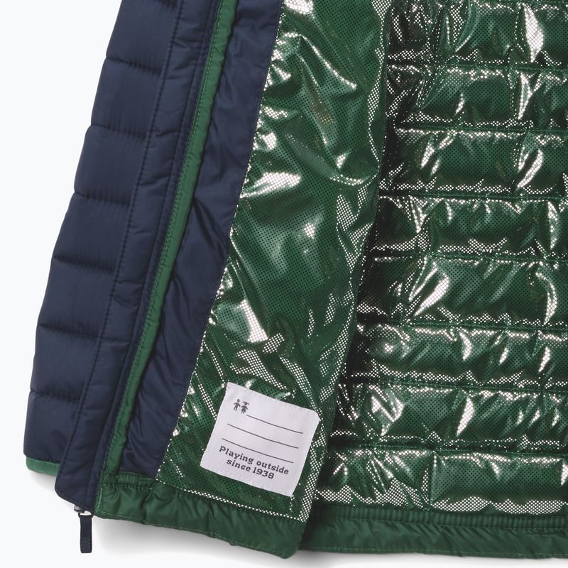 Giacca da bambino Columbia Powder Lite II Hooded rain forest/collegiate navy 10
