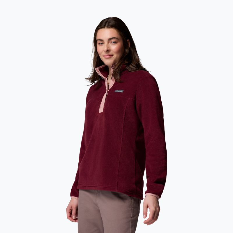 Felpa donna Columbia Benton Springs 1/2 Snap rich wine/eraser pink 4