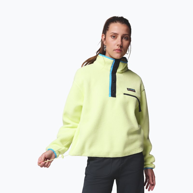 Pile donna Columbia Helvetia II Cropped Half Snap Fleece citron haze/black/compass blue 5