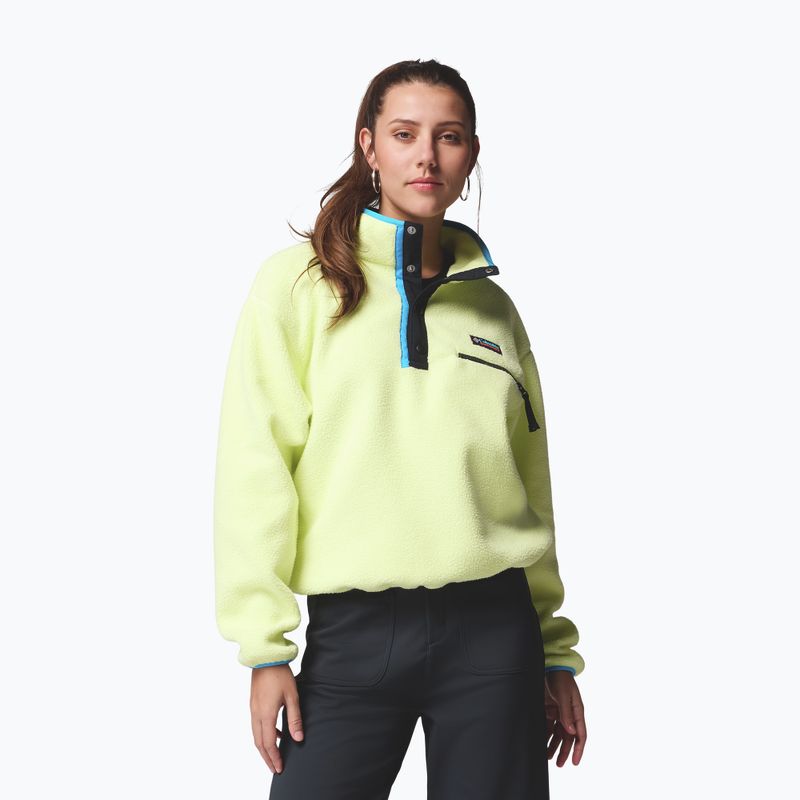 Pile donna Columbia Helvetia II Cropped Half Snap Fleece citron haze/black/compass blue 6