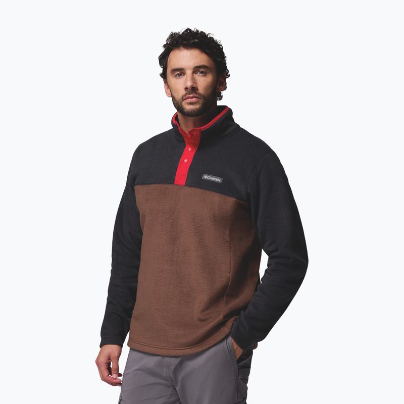 Pile da uomo Columbia Steens Mountain Half Snap II tobacco/black/mountain red 4
