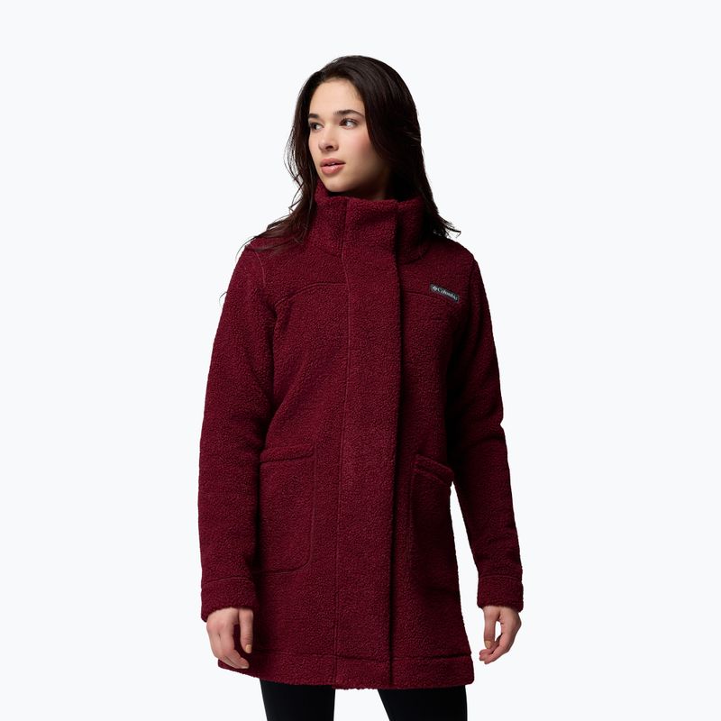 Giacca in pile da donna Columbia Panorama Long rich wine