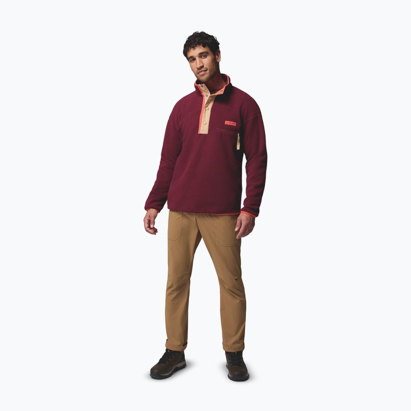 Pile da uomo Columbia Helvetia II Half Snap Fleece rich wine 2