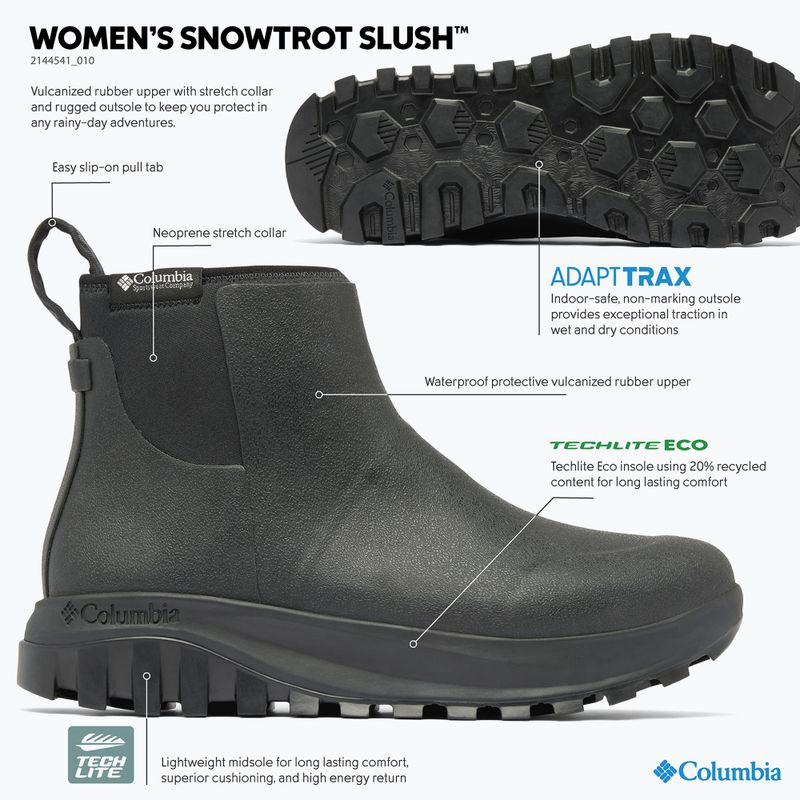 Stivali invernali da donna Columbia Snowtrot Slush black/sea salt 8