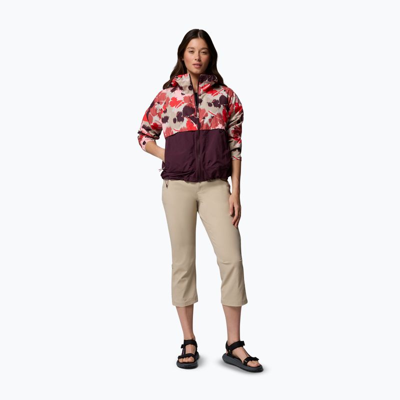 Giacca antivento da donna Columbia Spire Valley Printed Windbreaker washed red ikatbloom print/moonvista 2