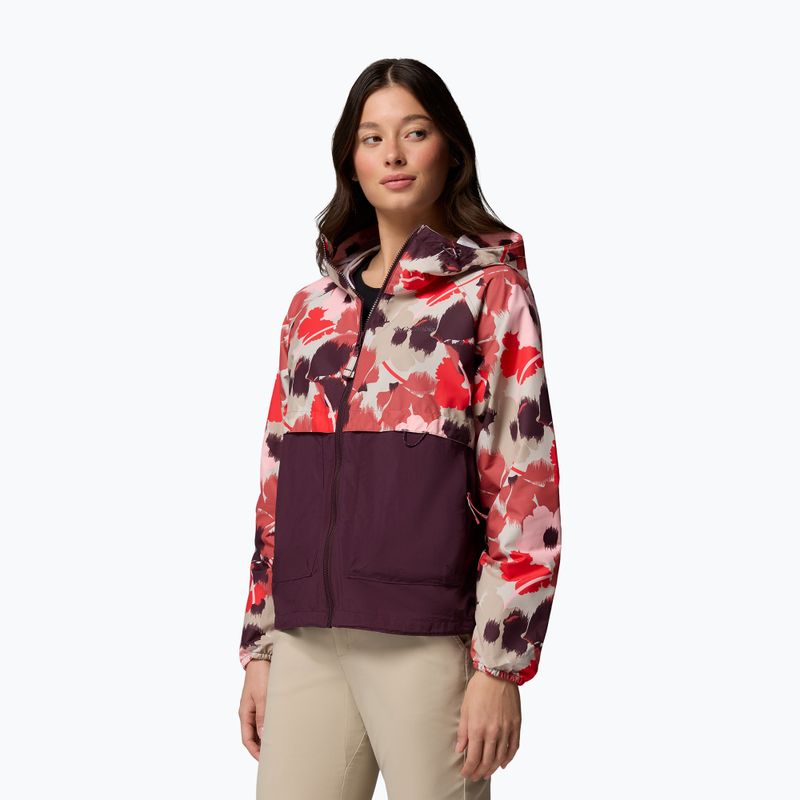 Giacca antivento da donna Columbia Spire Valley Printed Windbreaker washed red ikatbloom print/moonvista 4