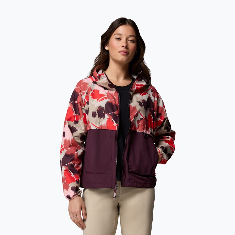 Giacca antivento da donna Columbia Spire Valley Printed Windbreaker washed red ikatbloom print/moonvista 5