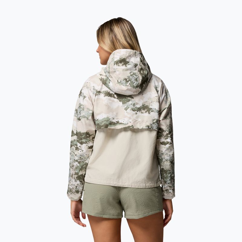 Giacca antivento da donna Columbia Spire Valley Printed Windbreaker safari fieldaze print/dark stone 3