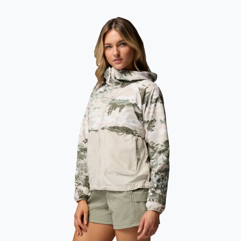 Giacca antivento da donna Columbia Spire Valley Printed Windbreaker safari fieldaze print/dark stone 4