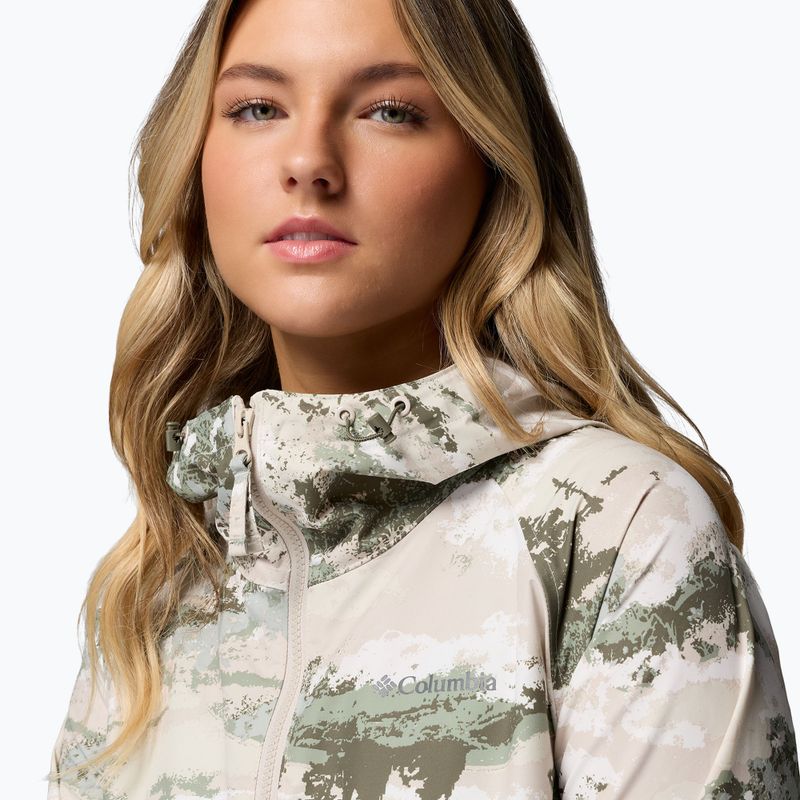 Giacca antivento da donna Columbia Spire Valley Printed Windbreaker safari fieldaze print/dark stone 6