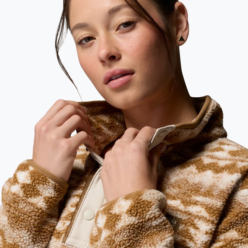 Felpa in pile da donna Columbia Helvetia II Printed Cropped Half Snap delta/retrotree 5