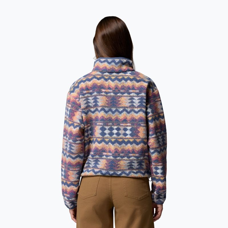 Felpa in pile da donna Columbia Helvetia II Printed Cropped Half Snap sea salt/retrotee 3