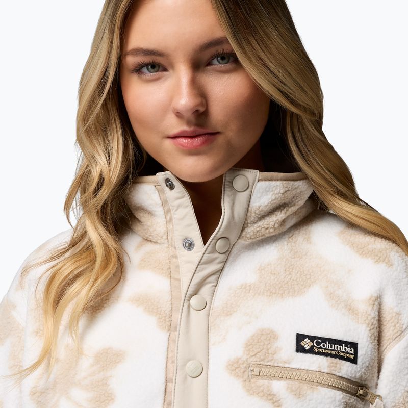 Felpa in pile da donna Columbia Helvetia II Printed Cropped Half Snap seasalt/sprayflower 5