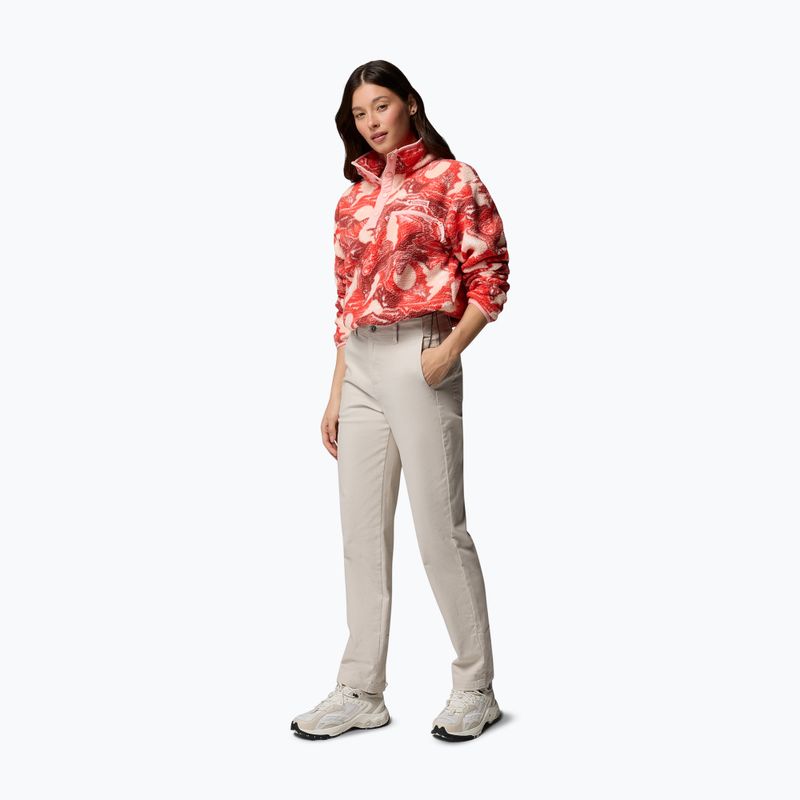 Felpa in pile da donna Columbia Helvetia II Printed Cropped Half Snap poppy red/sunscape 2