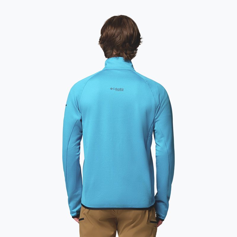 Felpa da trekking da uomo Columbia Triple Canyon Grid Fleece Full Zip II compass blue heather/black 3