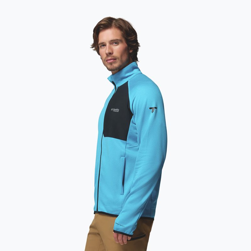 Felpa da trekking da uomo Columbia Triple Canyon Grid Fleece Full Zip II compass blue heather/black 4