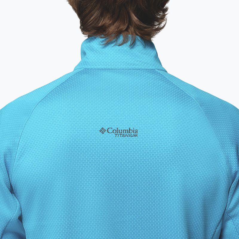 Felpa da trekking da uomo Columbia Triple Canyon Grid Fleece Full Zip II compass blue heather/black 7