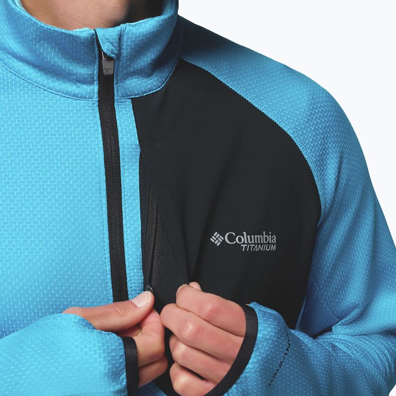 Felpa da trekking da uomo Columbia Triple Canyon Grid Fleece Full Zip II compass blue heather/black 8