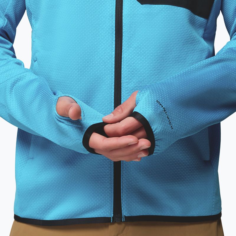 Felpa da trekking da uomo Columbia Triple Canyon Grid Fleece Full Zip II compass blue heather/black 9