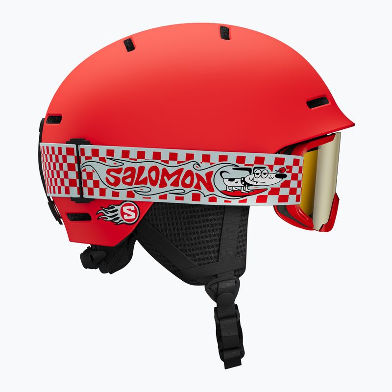 Casco da sci bambino Salomon Player Combo + Maschera da sci XV Jr cherry tomato/red silver mirror 2