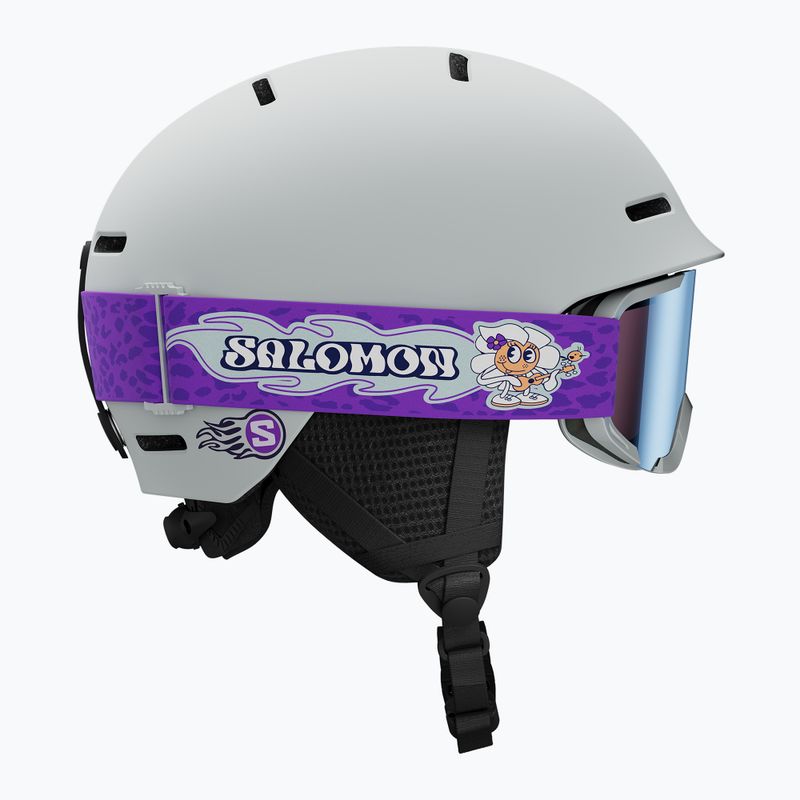 Casco da sci per bambini Salomon Player Combo ice flow/ice flow + Maschera da sci XV Jr mid blue 2