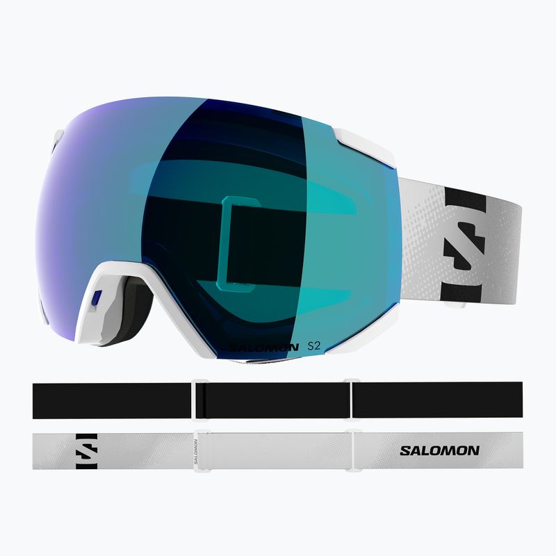 Maschera da sci per bambini Salomon Radium white/mi mid blue 5