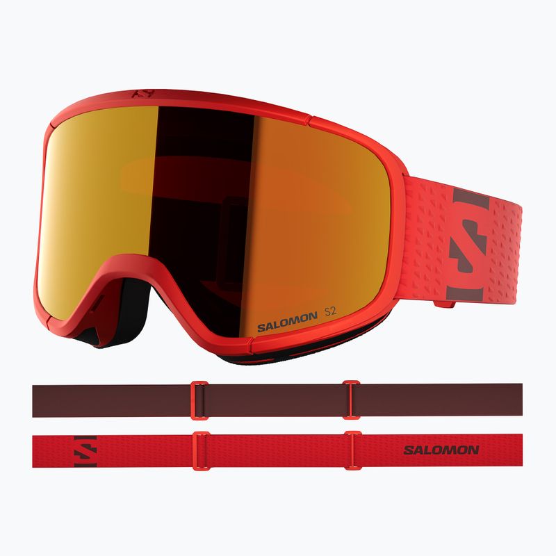 Maschera da sci Salomon Aksium 2.0 cherry tomato/ml mid red 5