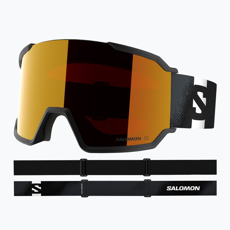 Maschere da sci Salomon S/View 3 black/ml mid red 5