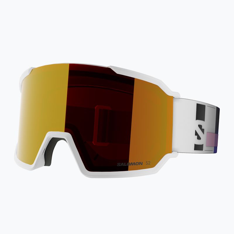 Maschera da sci Salomon S/View 3 white/ml mid red