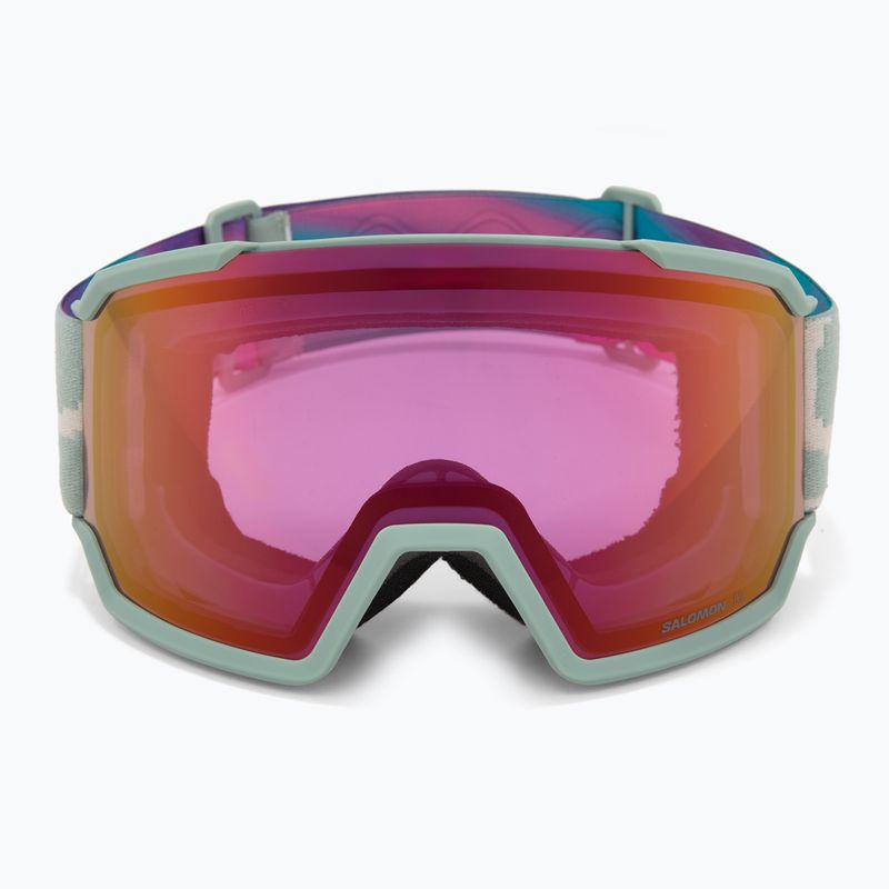 Maschera da sci Salomon S/View 3 iceberg green/ml ruby 2