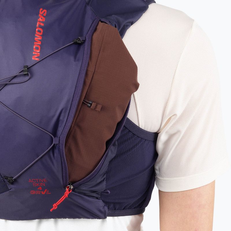 Gilet da corsa Salomon Active Skin 4 GRVL blu martime / astral aura / haute red 7