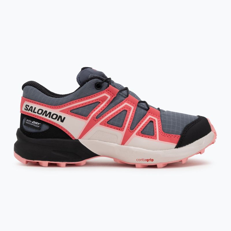 Scarpe da corsa per bambini Salomon Speedcross Waterproof grisaille/hushed violet/rouge red 2