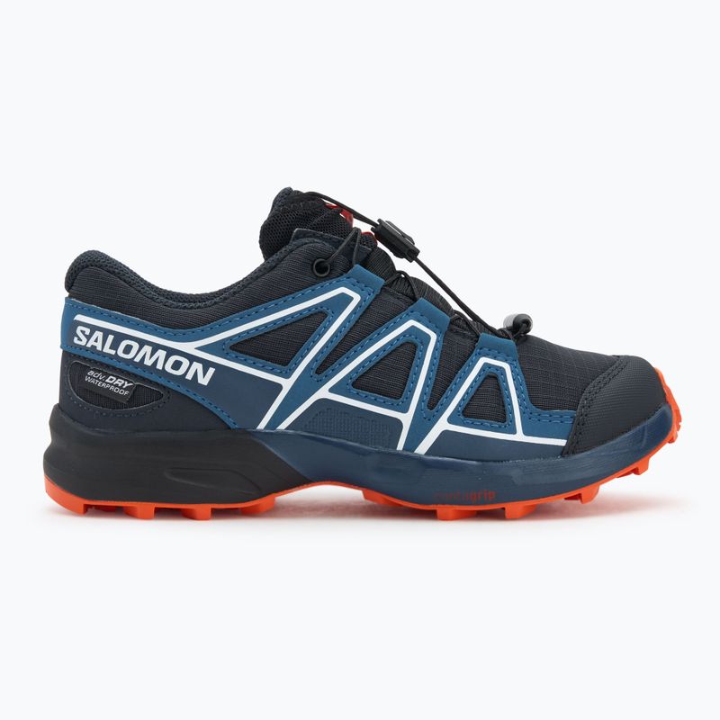 Scarpe da corsa per bambini Salomon Speedcross Waterproof blu scuro/blu scuro/arancione rosso 2