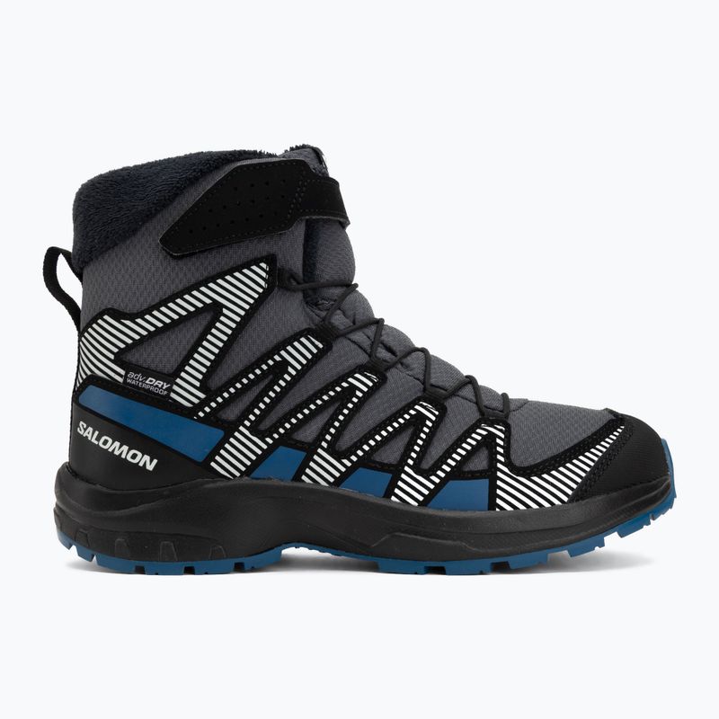 Scarpe da trekking per bambini Salomon XA Pro V8 Winter Waterproof turbolenza / nero / blu scuro 2
